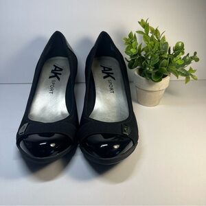 Used Anne Klein Flex Women's Black Shoes/Pumps/Wedge Heel 2" Size 8.5